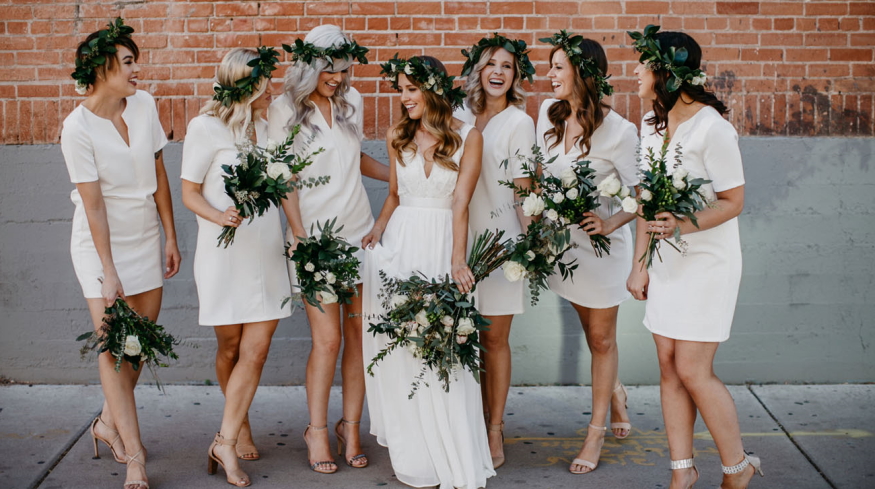 Matching Bouquets to Wedding Dress Styles Maiden Flower Crowns